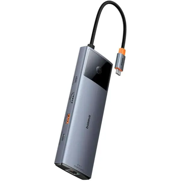 BASEUS METAL GLEAM II 10-IN-1 USB HUB DUAL DISPLAY - COSMIC BLACK