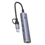 ⁦موزع Baseus UltraJoy ذو الـ 4 منافذ (Air) – لون رمادي فلكي (Space Grey)⁩ - الصورة ⁦3⁩