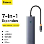 BASEUS ULTRAJOY 7-PORT HUB DOCKING STATION – SPACE GREY - Image 2