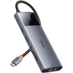 BASEUS METAL GLEAM II 10-IN-1 USB HUB DUAL DISPLAY - COSMIC BLACK - Image 2