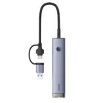 ⁦موزع Baseus UltraJoy ذو الـ 4 منافذ (Air) – لون رمادي فلكي (Space Grey)⁩ - الصورة ⁦2⁩