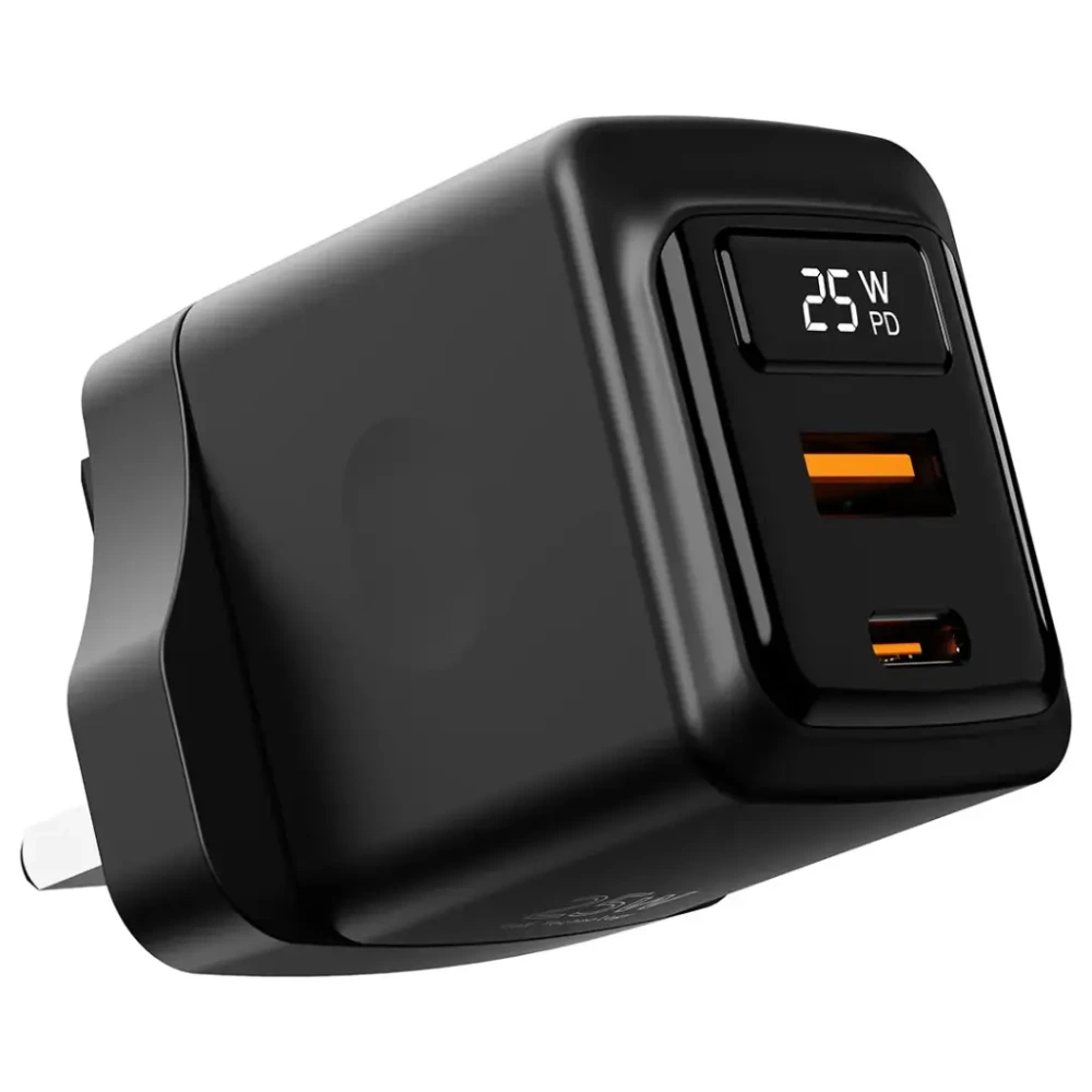 2 Porodo Gan 25w Dual-port Wall Charger-black - Image 1