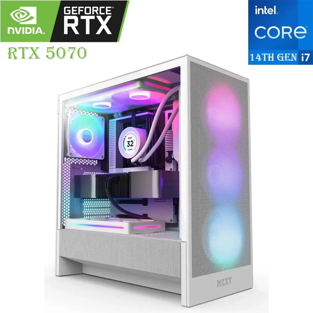 fkf5 NZXT H SERIES GAMING PC| Intel I7 14th Gen | Rtx 5070 12gb | 32gb Ram | 2tb Ssd - Image 1