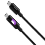 Porodo LED braided usb-c to usb-c cable with 60w power delivery -black - Image 3