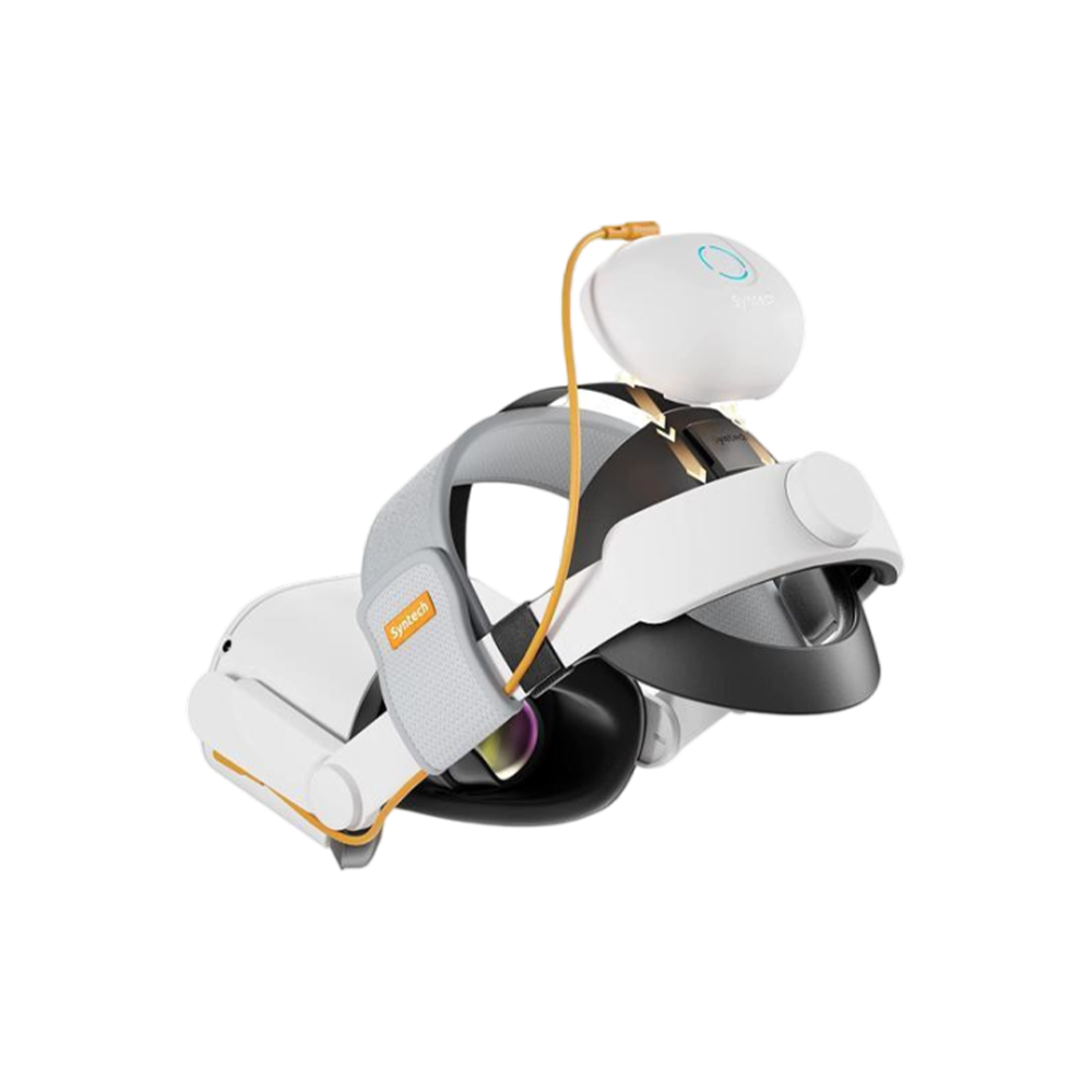 sx4088_1 Syntech VR Elite Strap with Battery Pack Compatible with Meta/Oculus Quest 2 - White (Open Box) - Image 1
