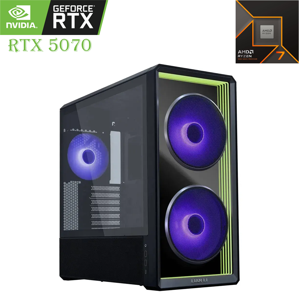 sx4104 LIAN LI LANCOOL Gaming PC – AMD Ryzen 7 9700X, RTX 5070 OC 12GB, 32GB RAM, 1TB SSD - Image 1