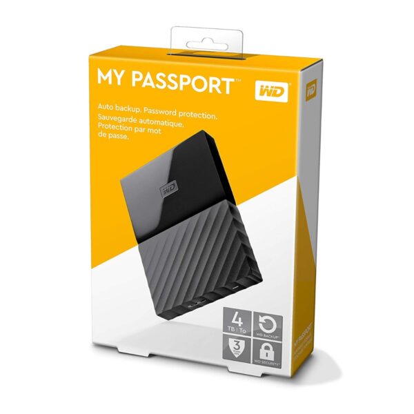 سماعة WD My Passport Portable Storage سعة 4 تيرا - لون أسود <br><br>