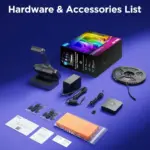 ⁦إضاءة جوفي الخلفية للتلفزيون (Govee TV Backlight 3 Pro) مقاس 55-65 بوصة – شريط LED بتقنية RGBWWIC وكاميرا ثلاثية HDR بدقة 1080p مع دعم Matter⁩ - الصورة ⁦4⁩