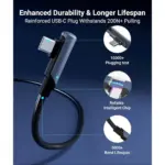 Syntech USB A To USB Cable 20ft/6m Compatible With Quest 2/3 - Black - Image 2