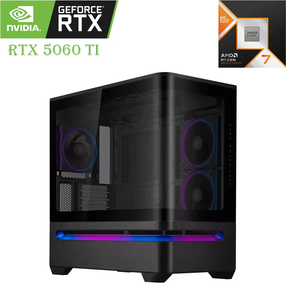 4454484546848454844845 ASUS GAMING PC | AMD RYREN 7 8/16T 9700X | RTX 5060 TI 16GB | 16GB RAM | 1TB SSD - Image 1