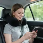 ⁦طقم الراحة للسفر بورودو لايف ستايل 2 في 1 (وسادة سفر وبطانية) - أسود⁩ - الصورة ⁦2⁩