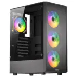 Twisted Minds Phantom Series Atx Tower Gaming Case -black (4 Argb Fans Included)