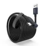 Syntech USB A To USB Cable 20ft/6m Compatible With Quest 2/3 - Black