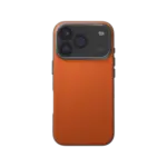 UNIQ Lyden DS Dual-Tone Leatherette MagSafe Case for iPhone 17 Pro - Flame Orange / Flint Grey - Image 2