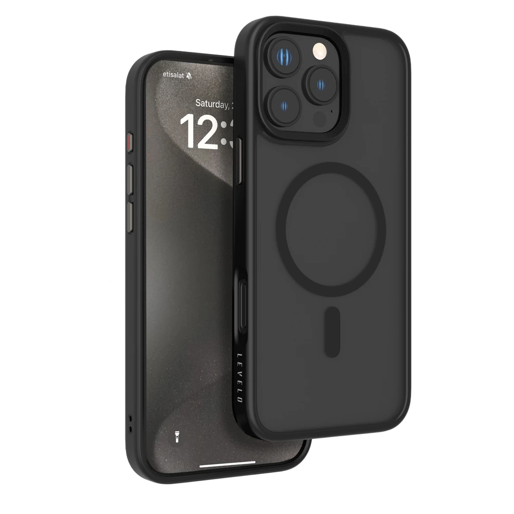 94964 Levelo Matte Solo Case for iPhone 16 Pro - Black - Image 1