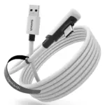 ⁦كابل سينتك (Syntech) من USB-A إلى USB-C بطول 10 أقدام / 3 أمتار متوافق مع نظارات Quest 2 / Quest 3 / Quest 3s / Quest Pro - باللون الأبيض.⁩ - الصورة ⁦5⁩