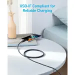 Anker 322 USB-C to USB-C Cable 60W Braided (1.8m/6ft) -Black - Image 3
