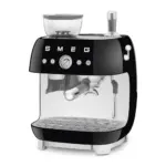 SMEG 50's Style Manual Coffee Machine with grinder & 20 Bar Pump - Black Gloss - Image 2