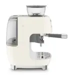 SMEG 50's Style Manual Coffee Machine with grinder & 20 Bar Pump - Cream Gloss - Image 3