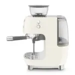SMEG 50's Style Manual Coffee Machine with grinder & 20 Bar Pump - Cream Gloss - Image 4