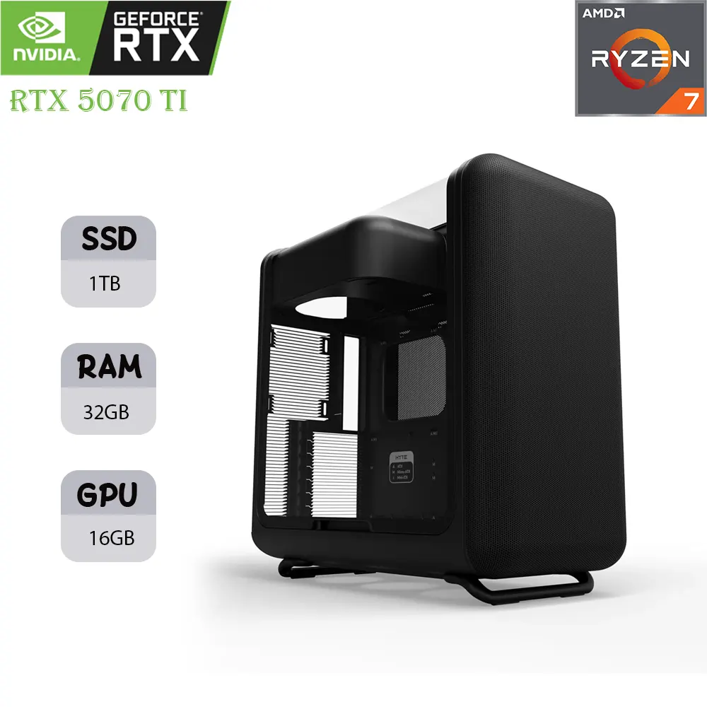48541561561561651515315113 (1) كمبيوتر الألعاب الاحترافي HYTE X50 | بمعالج AMD Ryzen 7 9800X3D | كرت شاشة RTX 5070 Ti بسعة 16 جيجابايت | ذاكرة 32 جيجابايت | وحدة تخزين 1 تيرابايت SSD - الصورة 1