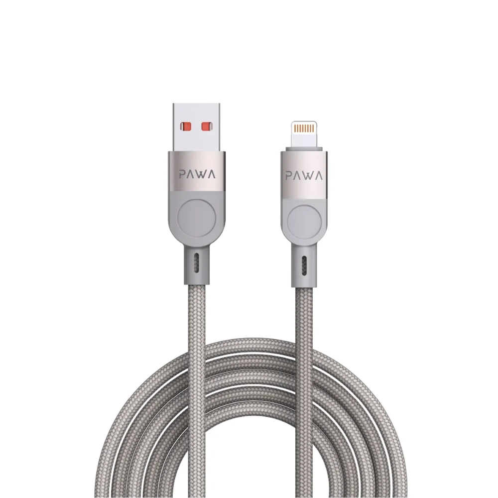 65130 (1) كابل باوا ليفين المضفر من USB-A إلى Lightning بقدرة 3.1 أمبير - رمادي تيتانيوم - الصورة 1