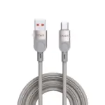 كابل ليفين المجدول من pawa USB-A إلى USB-C بقدرة 3.1 أمبير- رمادي تيتانيوم