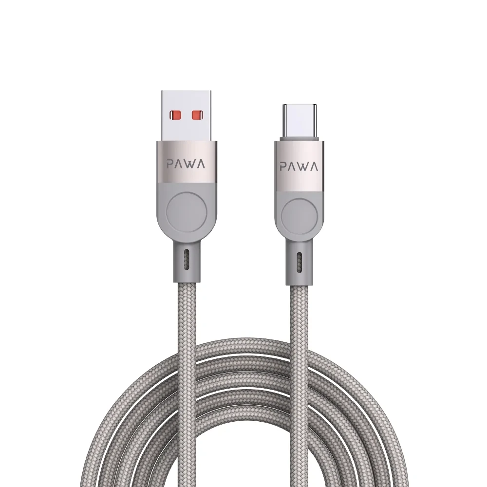 65411 (1) كابل ليفين المجدول من pawa USB-A إلى USB-C بقدرة 3.1 أمبير- رمادي تيتانيوم - الصورة 1