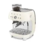SMEG 50's Style Manual Coffee Machine with grinder & 20 Bar Pump - Cream Gloss - Image 7
