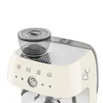 SMEG 50's Style Manual Coffee Machine with grinder & 20 Bar Pump - Cream Gloss - Image 5