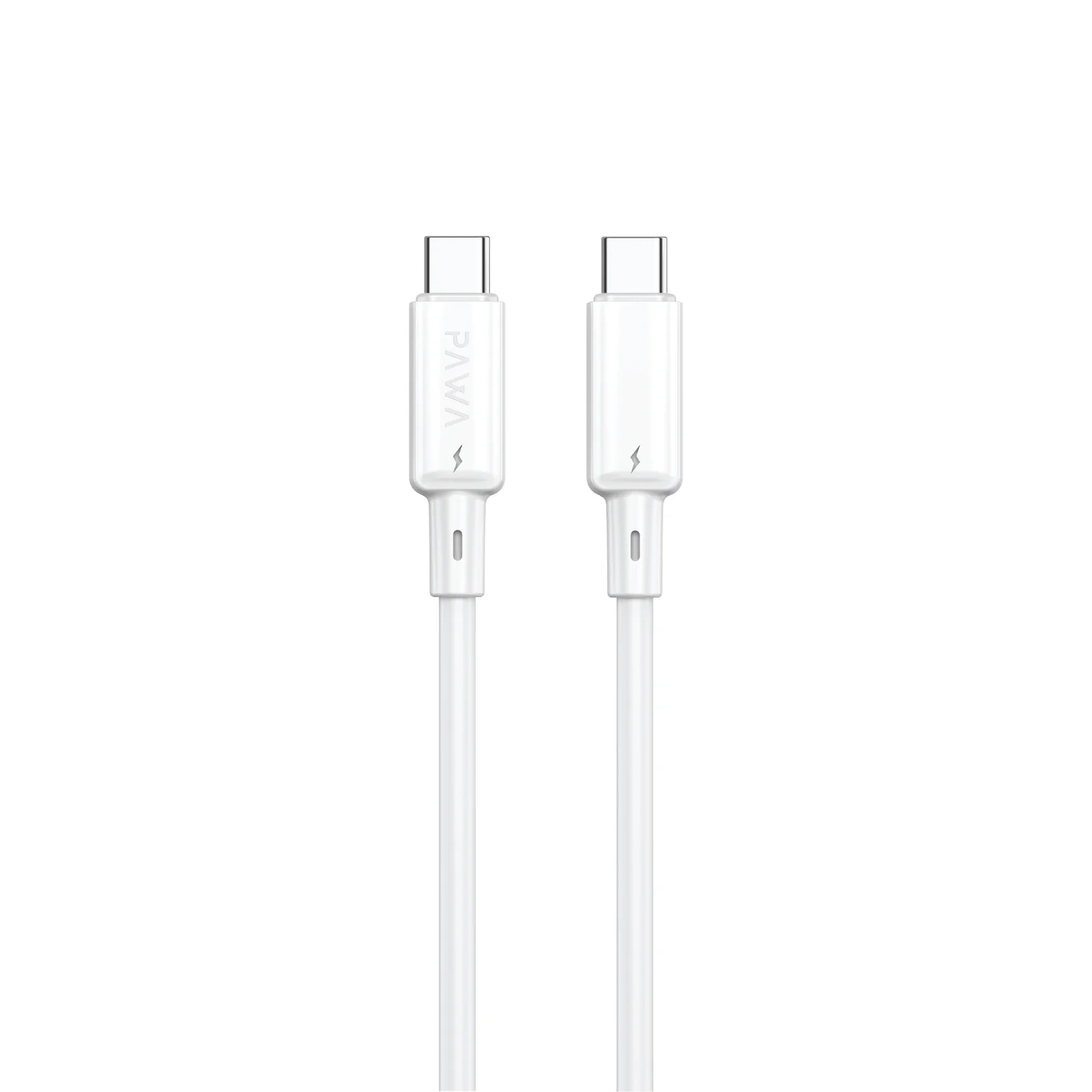 79r12hwbst7qxevfy5yftkposslnwtiw5csxvdbe كابل Pawa السريع بمنفذ USB-C إلى USB-C، مصنوع من مادة PVC، موديل PW122 - اللون الأبيض - الصورة 1