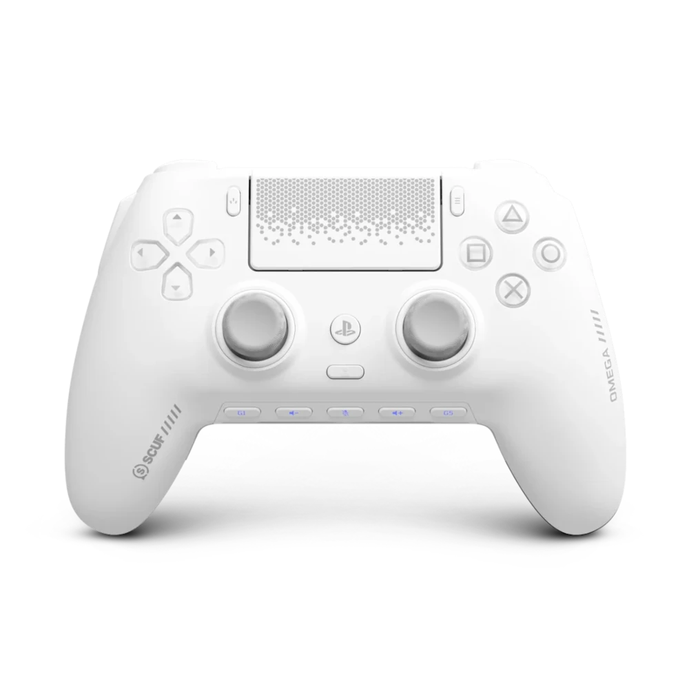 8048940 وحدة تحكم سكيف (Scuf) اللاسلكية عالية الأداء لأجهزة Ps5 - باللون الأبيض (Omega White) - الصورة 1