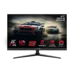 شاشة ألعاب جيم أون (GAMEON GOSX27B) سلسلة سويتش إكس بمقاس 27 بوصة، مفتاح مزدوج دقة 4K UHD بتردد 160 هيرتز / دقة FHD بتردد 320 هيرتز، وقت استجابة 0.5 مللي ثانية، منفذ HDMI 2.1، لوحة Fast IPS (تدعم جهاز PS5) - أسود