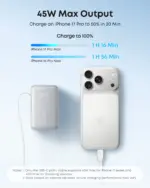 Anker Nano Power Bank (10K, 45W, Built-In Retractable USB-C Cable) - White - Image 3