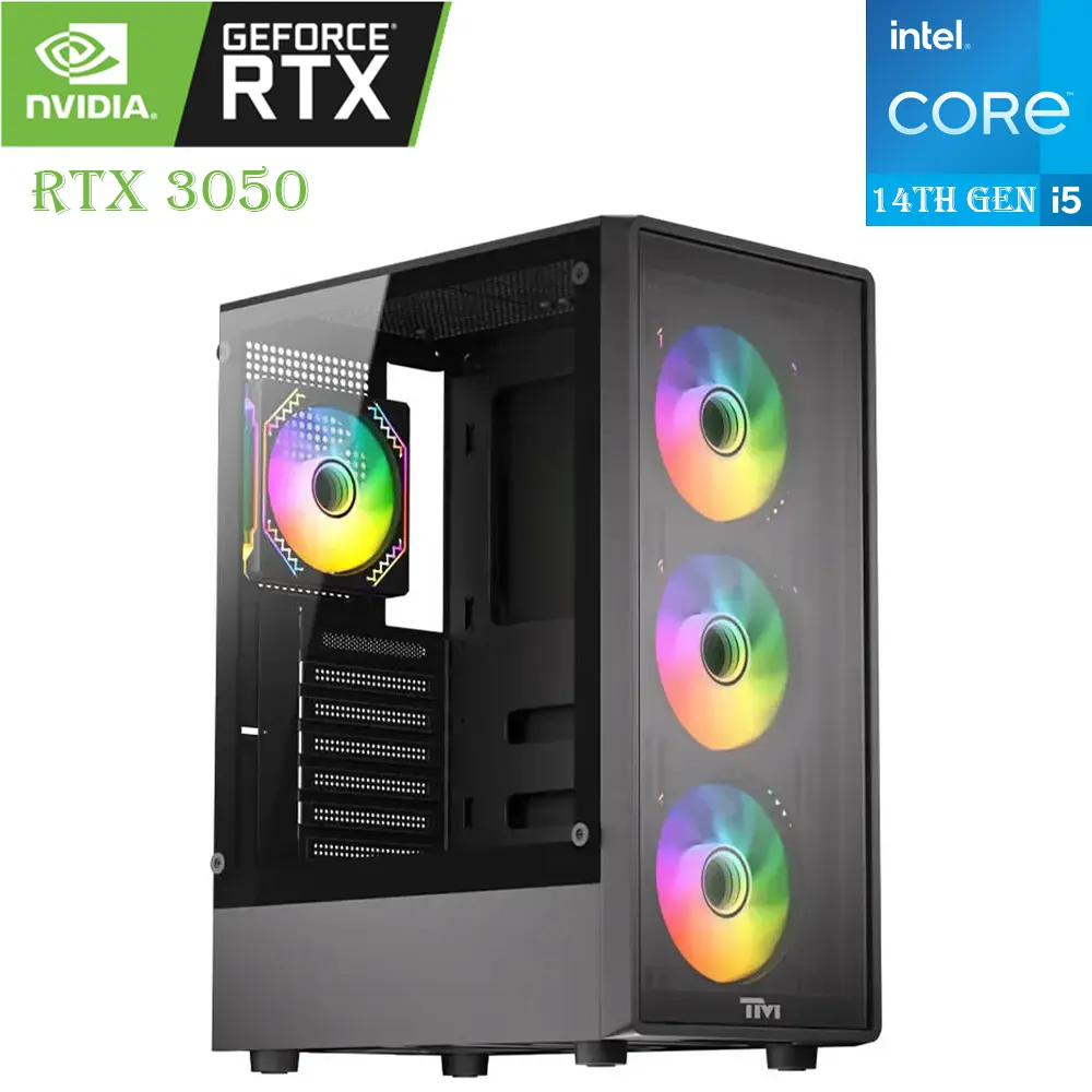 ;.df جهاز ألعاب Twisted Minds | معالج Intel i5 من الجيل الرابع عشر | بطاقة رسوميات RTX 3050 إصدار OC سعة 6 جيجابايت | رام 16 جيجابايت | وحدة تخزين SSD سعة 1 تيرابايت - الصورة 1
