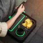 CouchConsole Cup Holder with Phone Stand Tray - Dark Green - Image 2