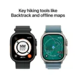 ⁦ساعة Apple Watch Ultra 3 GPS + Cellular مقاس 49 مم بهيكل من التيتانيوم الطبيعي مع سوار Trail Loop باللون الأزرق/الأزرق الفاتح – مقاس S/M⁩ - الصورة ⁦2⁩