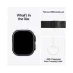 Apple Watch Ultra 3 GPS + Cellular 49mm Black Titanium Case With Black Titanium Milanese Loop Small - Black  Titanium - Image 3