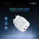 Pawa Quick Gan 45w With Pd+qc Port - White - Image 3