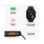 Apple Watch Ultra 3 GPS + Cellular 49mm Black Titanium Case With Black Titanium Milanese Loop Small - Black  Titanium - Image 2