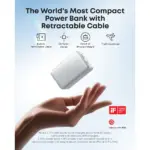 Anker Nano Power Bank (10K, 45W, Built-In Retractable USB-C Cable) - White - Image 5