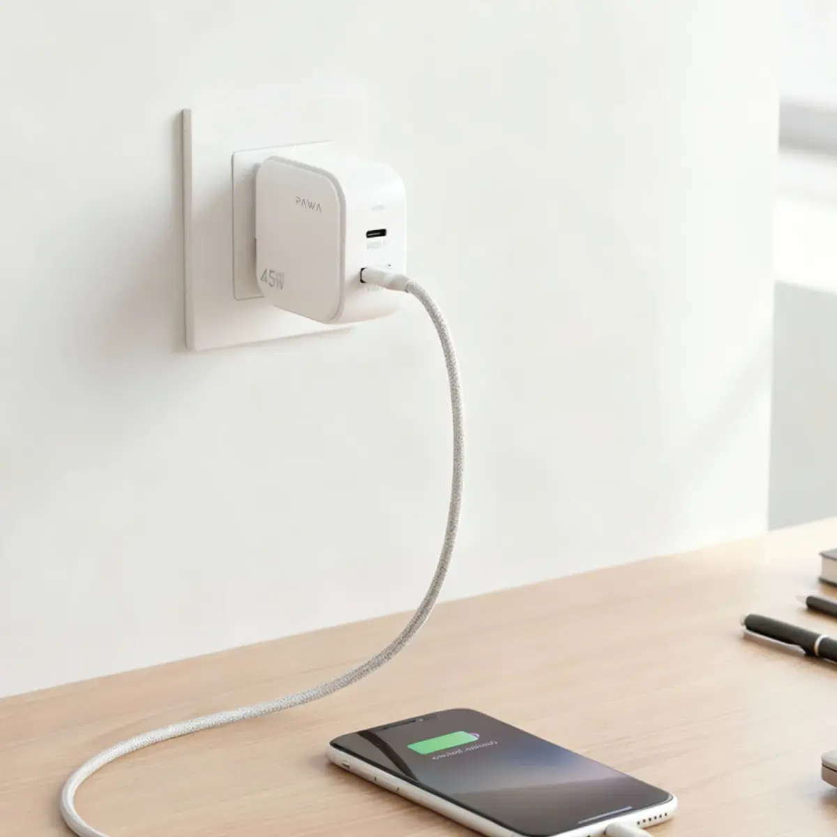 Pawa Quick Gan 45w With Pd+qc Port - White - Image 4