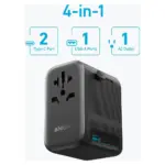 ⁦محول السفر Anker Nano 4 في 1 بقدرة 65 واط - لون أسود.⁩ - الصورة ⁦2⁩