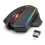 Redragon M814 AXE PRO RGB Tri-Mode 2.4G/Wired/Bluetooth Gaming Mouse, 8,000 DPI - Black - Image 2