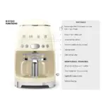 Smeg 50's Style Drip Filter Coffee Machine - Cream - Image 5