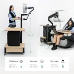 INGREM Left Rudder Adjustable Height Standing Desk with Monitor Arm (Open Box) - Image 5