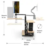 INGREM Left Rudder Adjustable Height Standing Desk with Monitor Arm (Open Box) - Image 7