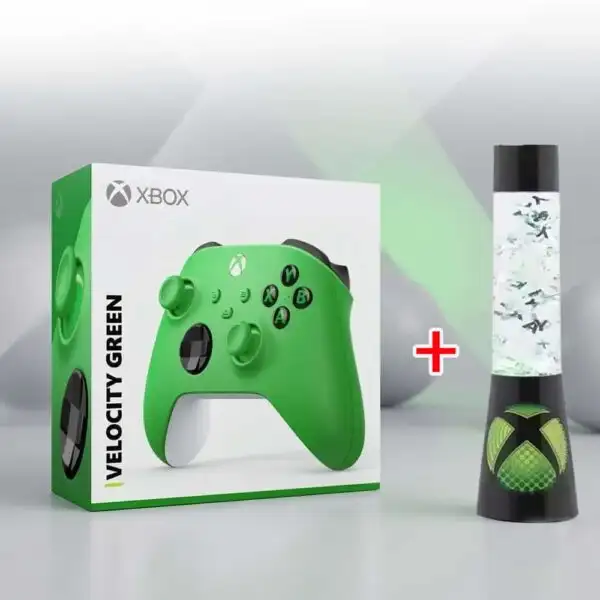 Xbox Icons Flow Lamp + Xbox Series X/S Xbox One Wireless Controller (Velocity Green) - Bundle