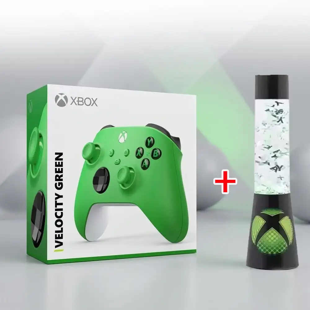 48750 Xbox Icons Flow Lamp + Xbox Series X/S Xbox One Wireless Controller (Velocity Green) - Bundle - Image 1