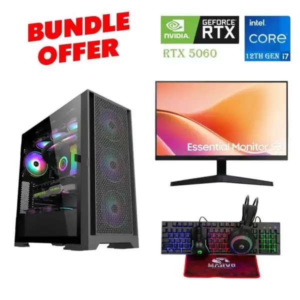 Lingfeng ATX Gaming PC + Samsung S3 Monitor and Gaming Desktop Combo (4-in-1) - Bundle